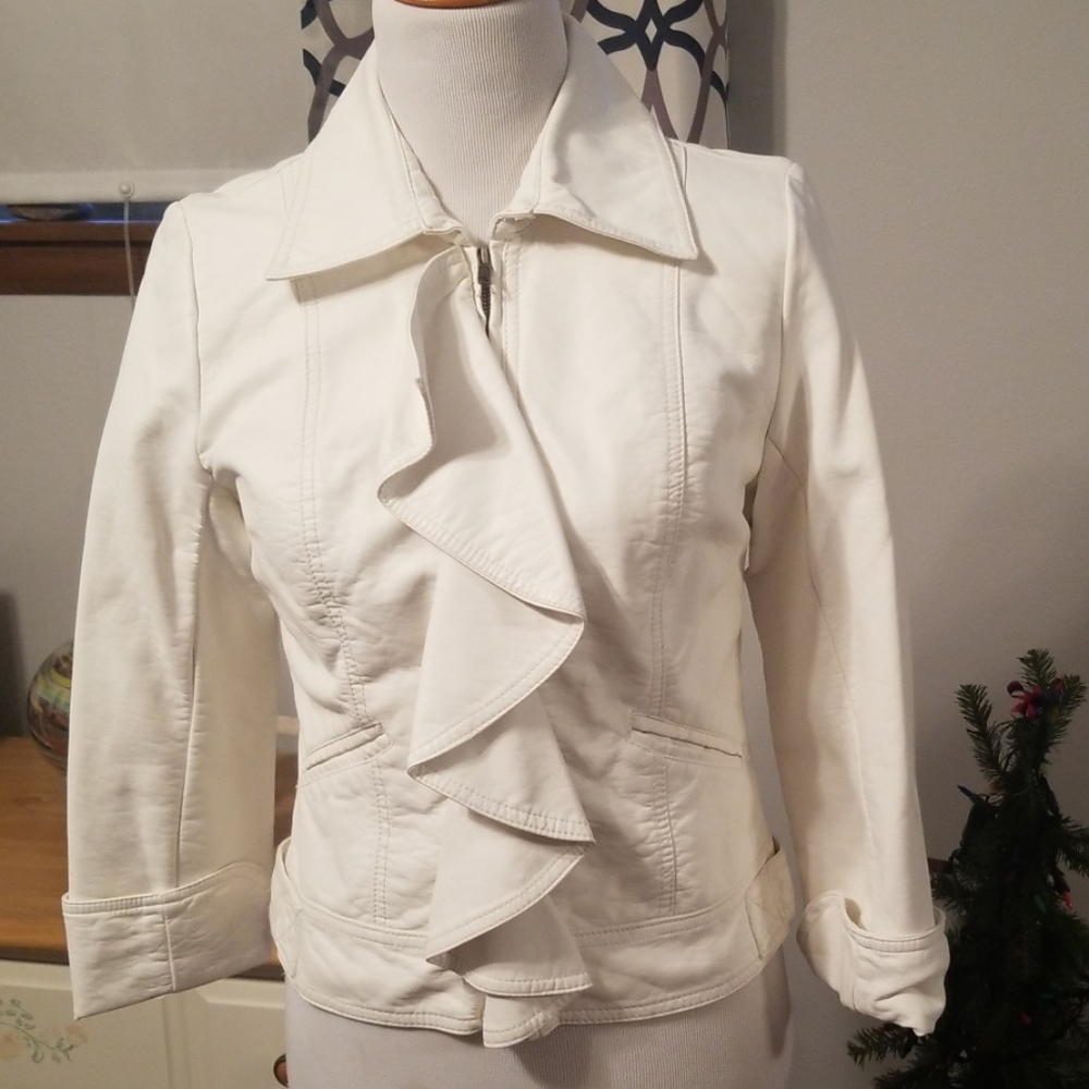 Faux Leather Moto Style Jacket